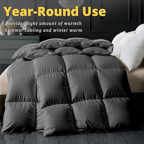 Miniatura 6 de ELNIDO QUEEN - Edredón matrimonial negro para todo el año, relleno sintético, ligero, lavable a máquina, con pestañas en las esquinas para usarse