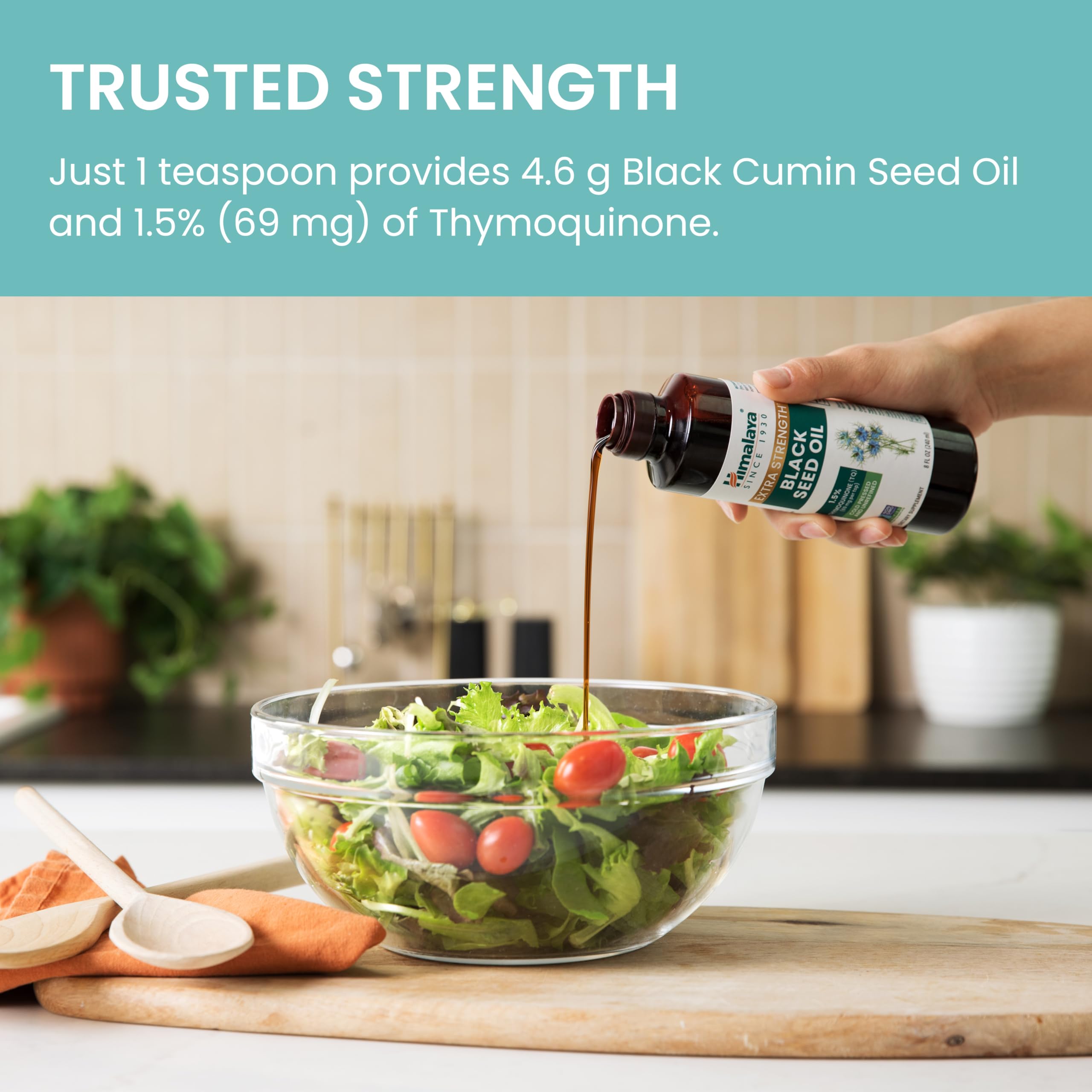 Himalaya Extra Strength Black Seed Oil, Cold-Pressed & Unrefined, 1.5% Thymoquinone (69 mg per TSP), 8 oz — Amazon image 6