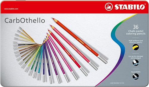 STABILO CarbOthello Lot de 36 crayons à craie pastel avec…