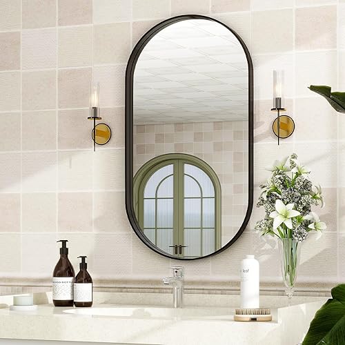 Vista 13 de Espejo de baño LED, 32 x 48 pulgadas, marco blanco degradado frontal y retroiluminado, antiniebla, regulable, espejo iluminado horizontal/vertical