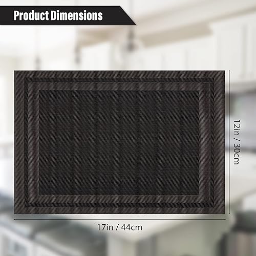 Miniatura 7 de Winknowl Juego de 4 manteles individuales, de vinilo tejido resistente al calor, lavables, PVC, antideslizantes, resistentes a las manchas, para