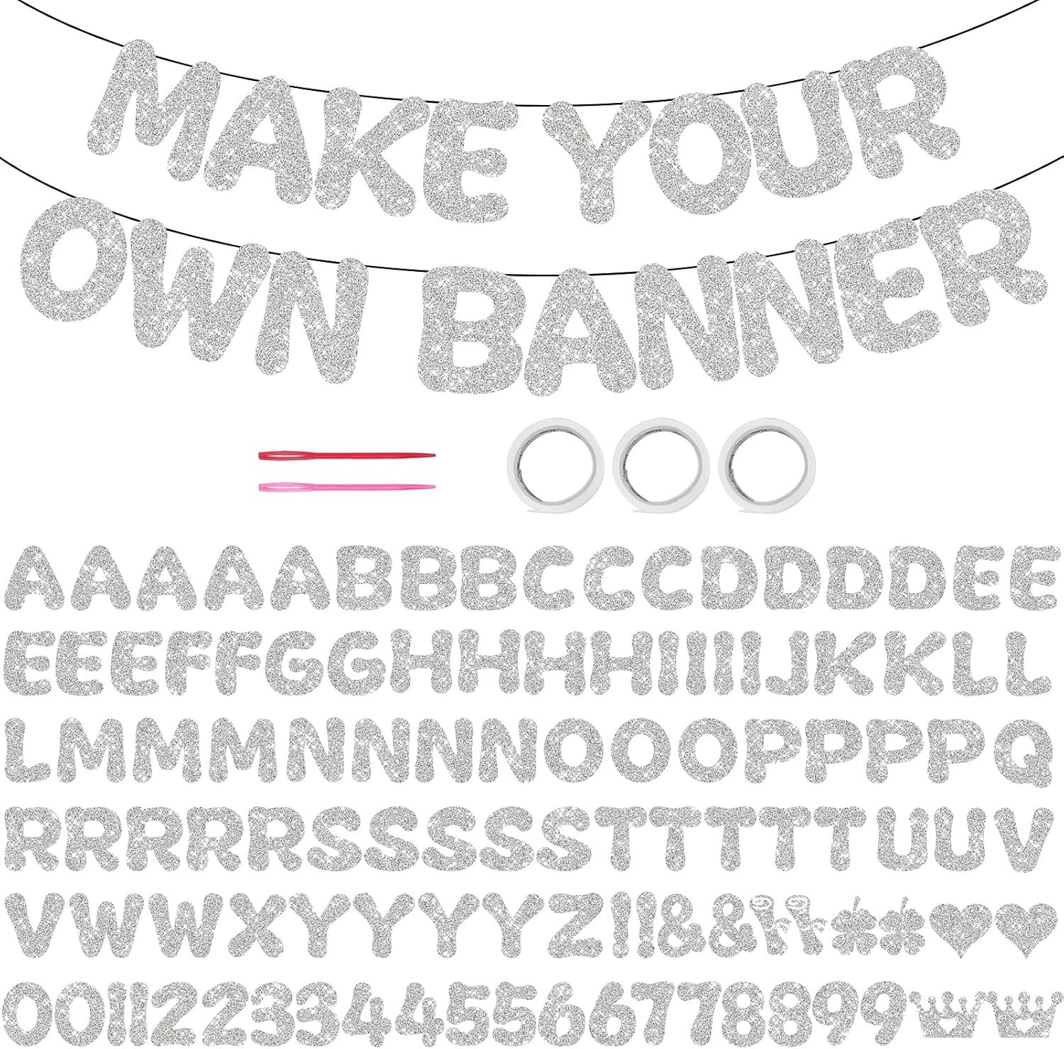116PCS DIY Banner Customizable Birthday Banners Graduation B