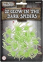 HENBRANDT Glow in the Dark Spiders 20pcs Spider Party Pack Halloween Insects Trick or Treat Party Favours Loot Bag Fillers Novelty Gag Gift Scary Pranks Halloween Decorations