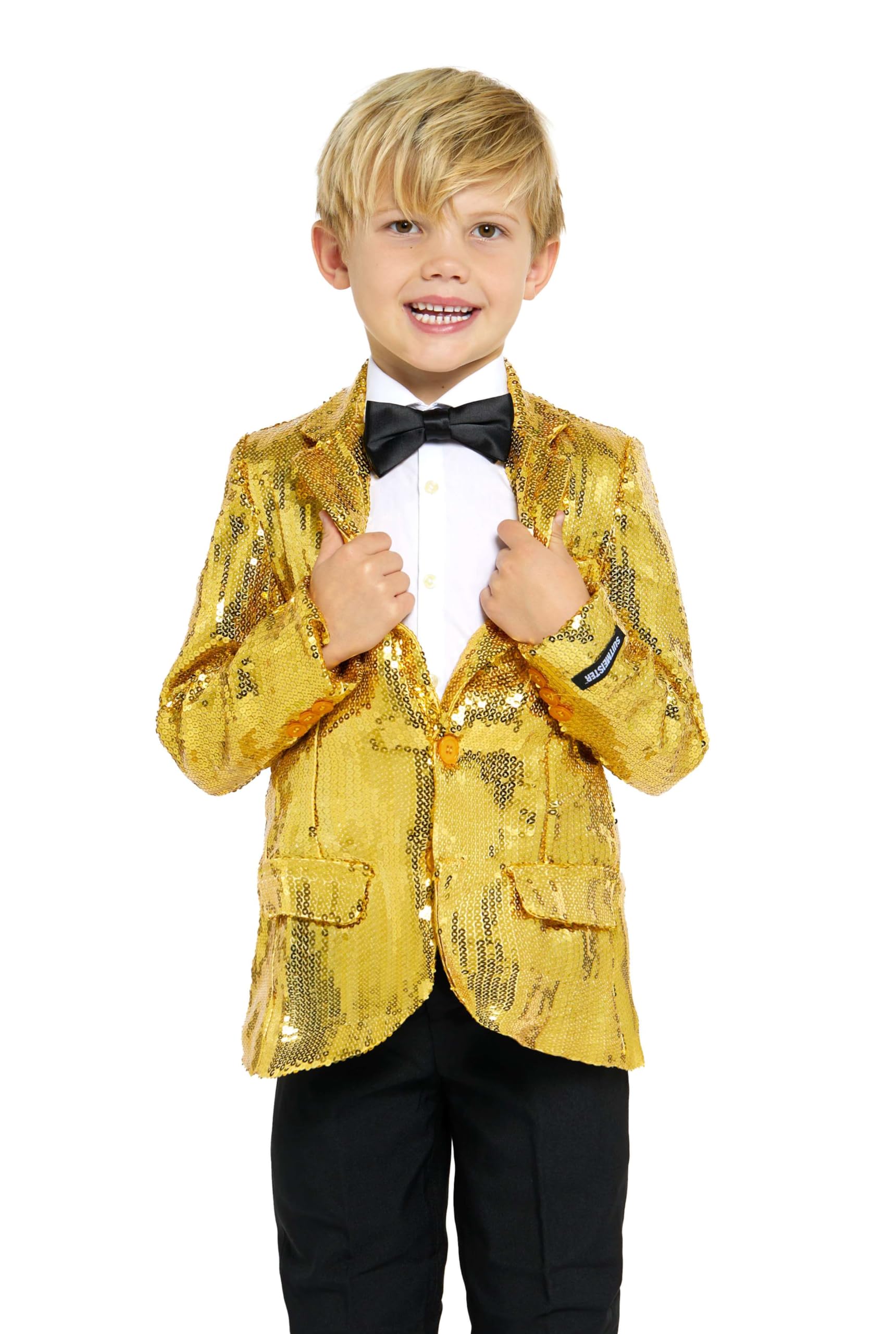 Suitmeister Pailletten-Blazer für Jungen - Glänzende Partyjacke für Kinder - Slim Fit - Blazer für Jungen