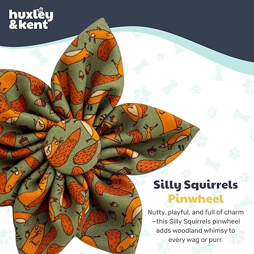 Miniatura 2 de Huxley & Kent Molinete para mascotas  Silly Squirrels (pequeño)  Accesorio de collar de otoño para perrosgatos  Accesorio de collar de arco