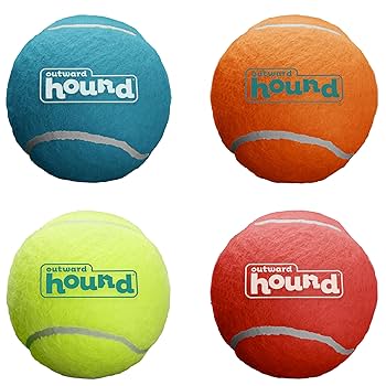 Amazon.com: Outward Hound Squeaker Ballz 4-Pack Tennis Ball