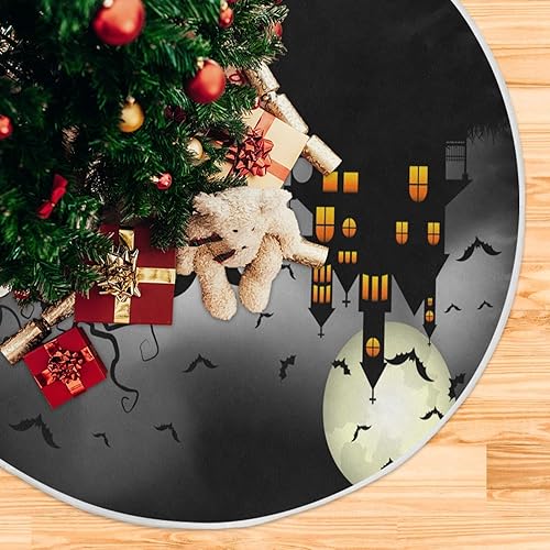 Miniatura 5 de ALAZA Decoración de falda de árbol de Halloween, mini falda de árbol pequeña de 35.4 pulgadas con espeluznante Halloween para Halloween, fiesta,