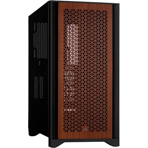 Corsair 4000D Airflow Tempered Glass Mid-Tower ATX Case with Teak Front Panel - High-Airflow - Cable Management System - Spacious Interior - Two Included 120 mm Fans - Black and Teak
