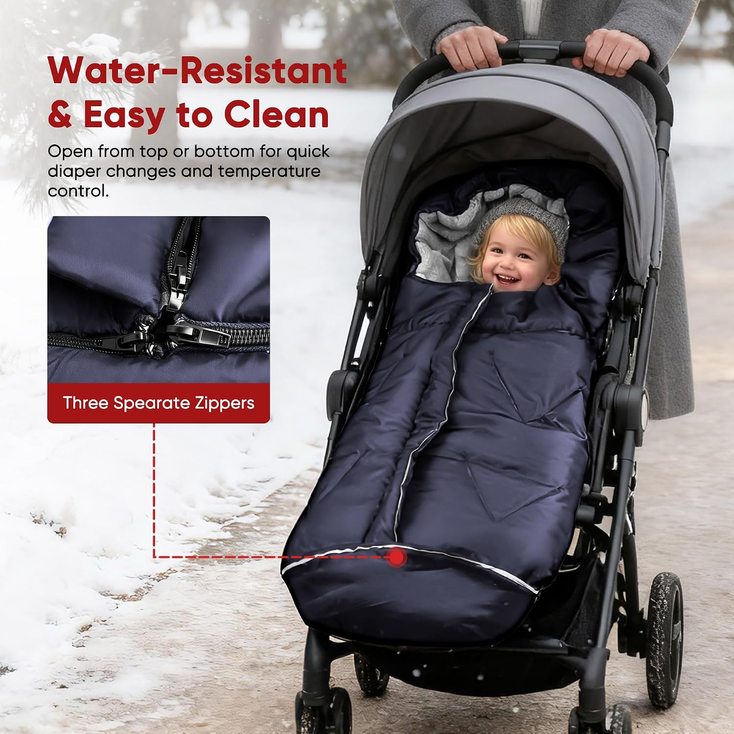 Universal Stroller Blanket & Stroller Footmuff,Water-Repellent Bunting Bag for Babies,Toddlers and Kids,Zipper Footmuff for Stroller,Stroller Winter Cover Warm Baby Sleeping Bag