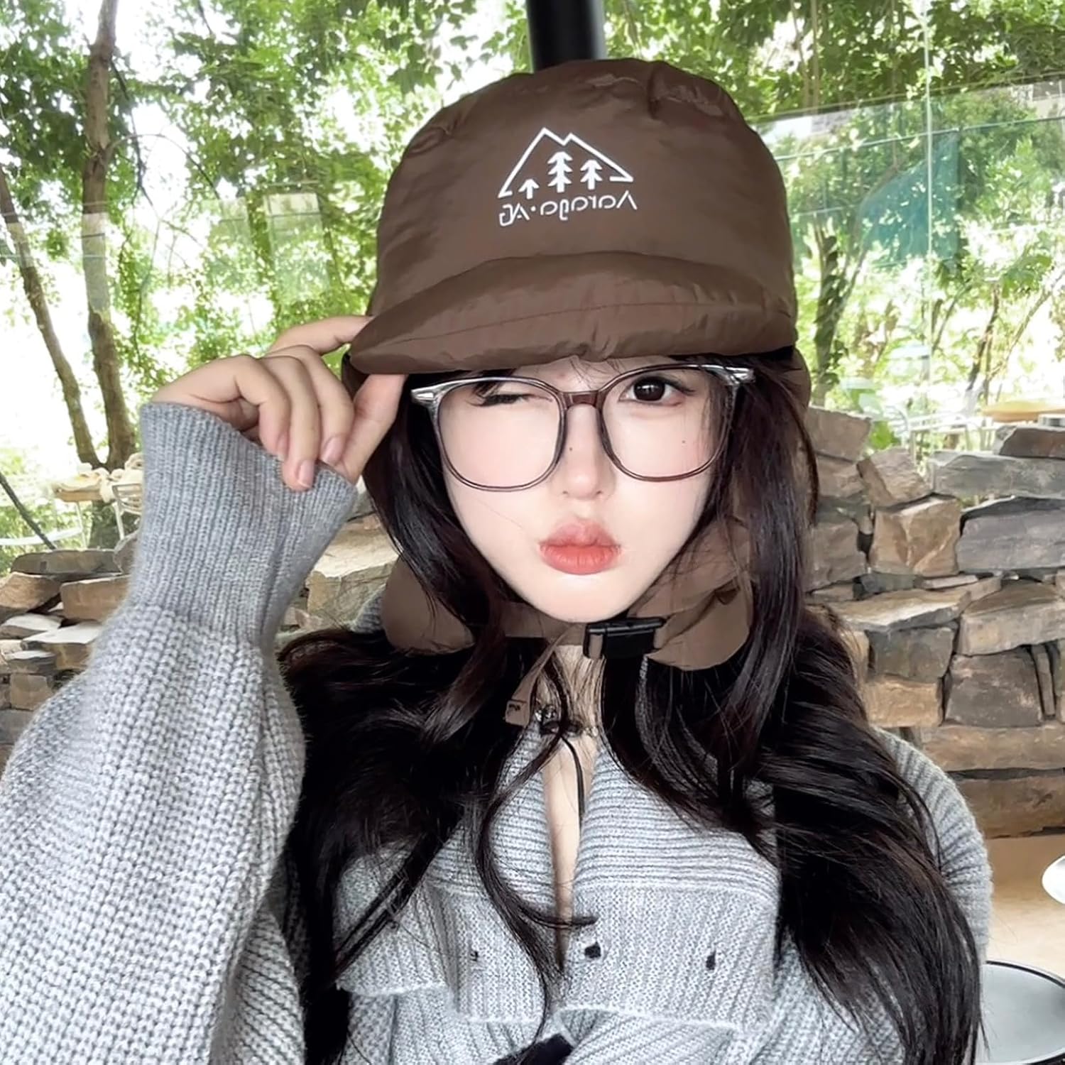 Trapper Hat Thicken Down Warm Winter Outdoor Costume Accessory Warm Ushanka Trapper Hat Women for Men Winter with Flaps Dark Brown