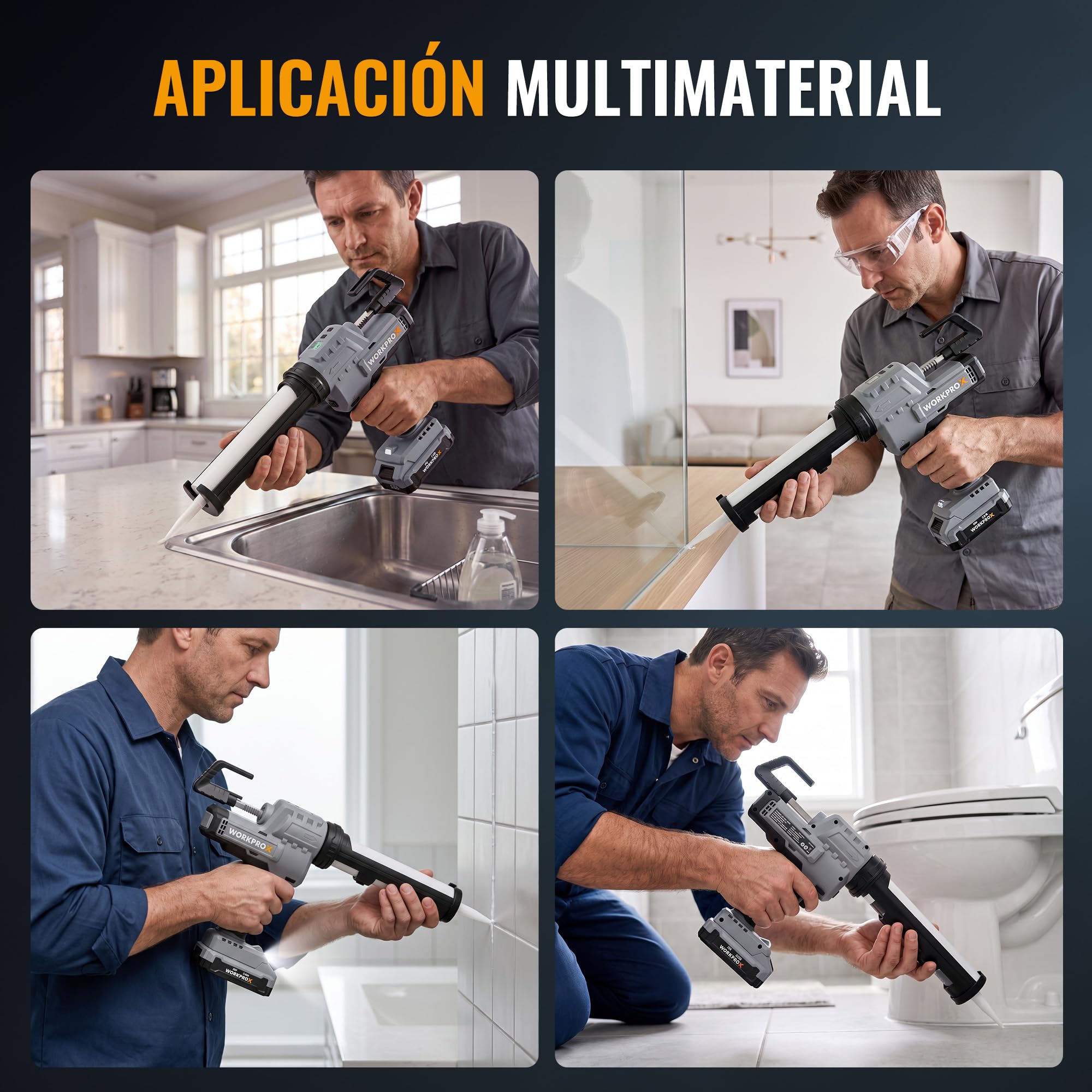 WORKPROX Pistola Silicona Bateria de 20 V con Batería Recargable 2000 mAh