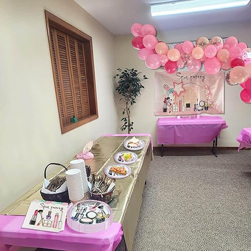 Miniatura 4 de Juego de platos y servilletas para fiesta de cumpleaños de spa, decoración de fiesta de cumpleaños, juego de vajilla temática de salón de spa para