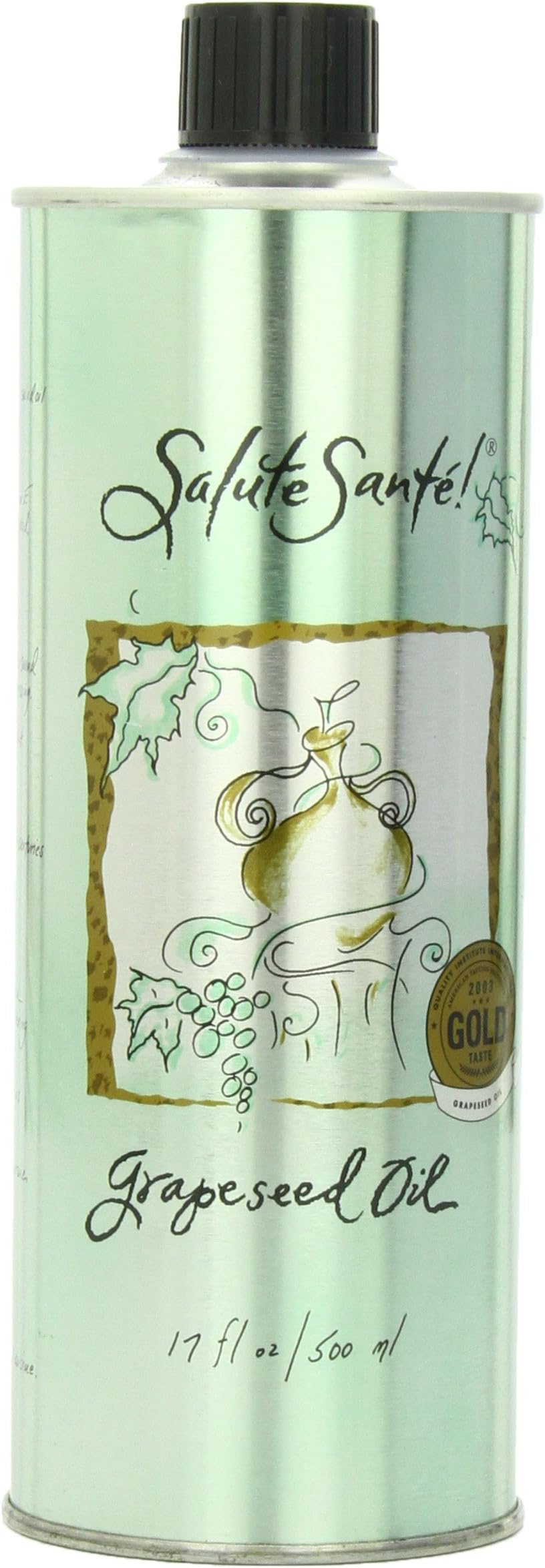 Salutesant Grapeseed Oil, 17-Ounce Can (Pack of 3)