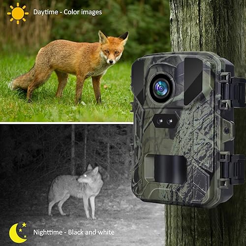 Miniatura 3 de Mini cámara de rastro 24MP 1080P cámara de juego con visión nocturna 0.2s gatillo movimiento activado, IP66 impermeable cámara de caza 2.0 pulgadas