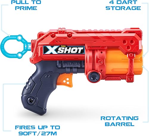 Miniatura 5 de XShot Excel Fury 4 - Lanzador de dardos de espuma (8 dardos) de ZURU, multicolor