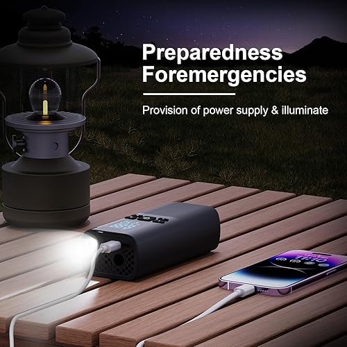 Miniatura 6 de DCV Compresor de aire portátil para inflador de neumáticos, bomba de aire de 150 PSI para neumáticos de automóvil con medidor digital de presión de