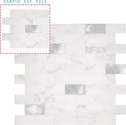 Miniatura 2 de Avant Decor Azulejos de cocina para despegar y pegar  Azulejos de metro mixtos de vinilo  Azulejos de pared para pegar  Fácil instalación  5 x 5