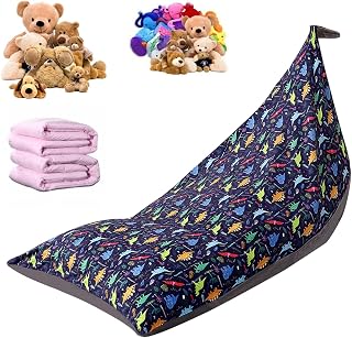 Stuffed Animal Storage Bag,Stuffed Animal Storage Bean Bag Chair,Cotton Kids Toy Storage Bag Stuffie Seat,50"x 35" Extra Large Stuff Sit Storage Bean Bag,for Kids,Teens,Adults Toy Storage Organizing