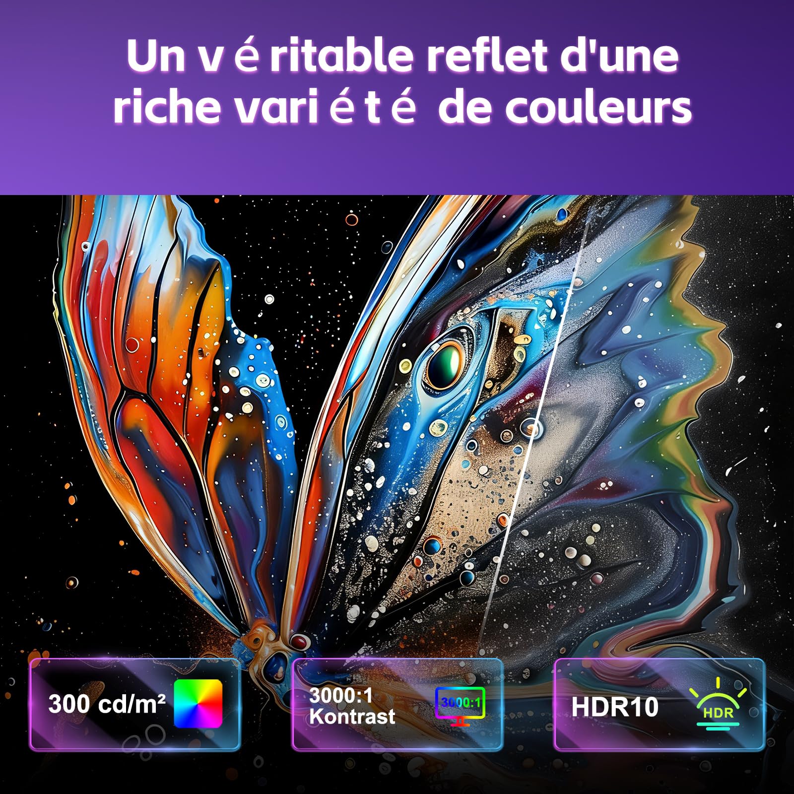 Amzfast Écran PC Gamer Incurvé 24 Pouces 240Hz/FHD 1920x1080, DCI-P3 93% / sRGB 124%, 1ms MPRT, Anti-Lumière Bleue, Adaptive Sync, VESA 75x75, AMZG24C1Pro