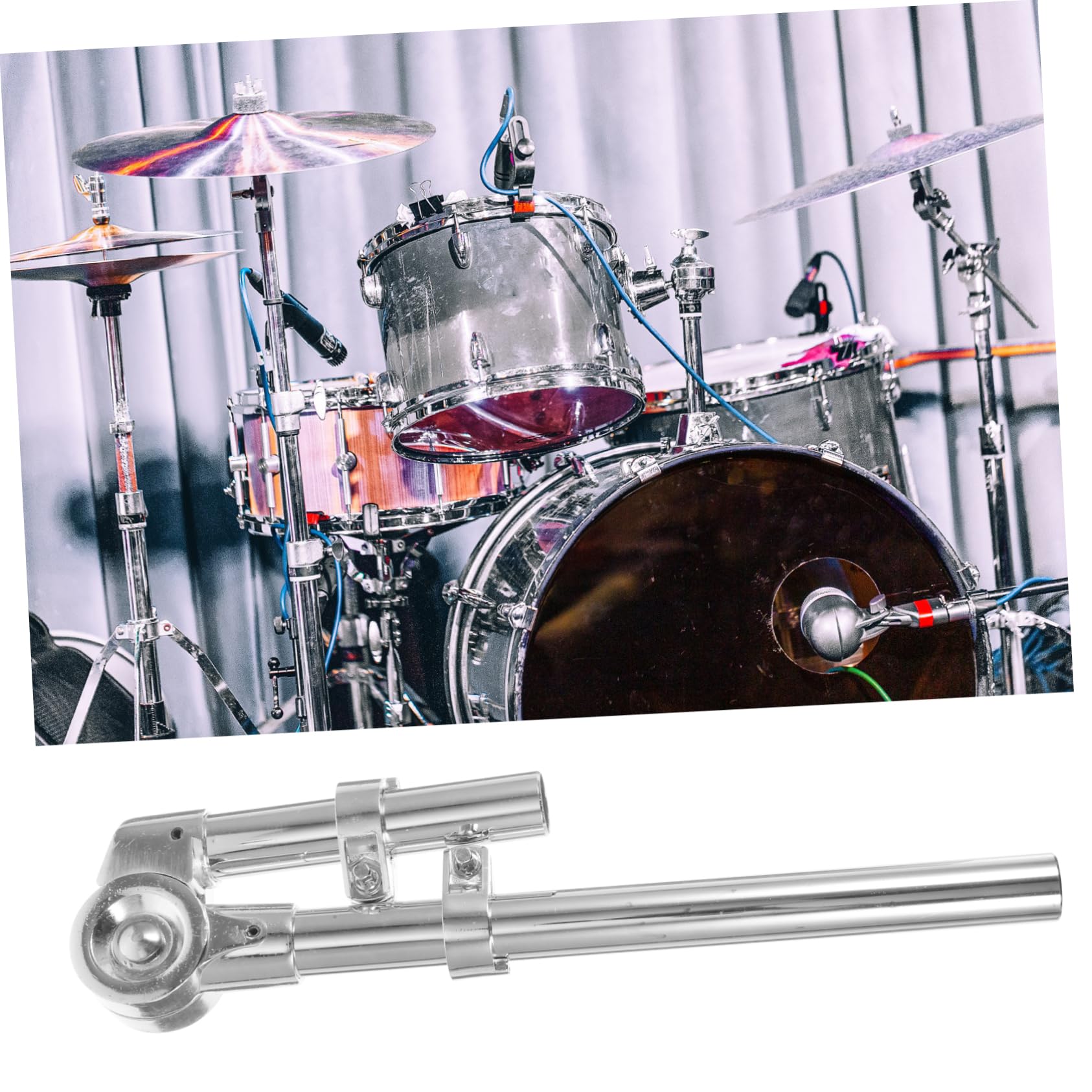 Support de Tom pour Batterie à Percussion en Métal Argenté, Stable et Facile à Utiliser, pour Fixation et Affichage D'instruments de Percussion