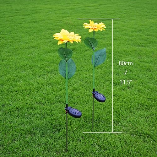 Miniatura 2 de Juego de 2 lámparas impermeables de girasol con luz LED para jardín, patio trasero, decoración de césped