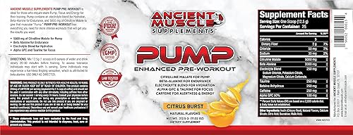 Miniatura 2 de Suplemento de bomba para antes del entrenamiento con malato de citrulina, beta alanina, alfa GPC, suplemento de bomba mejorado que mejora la