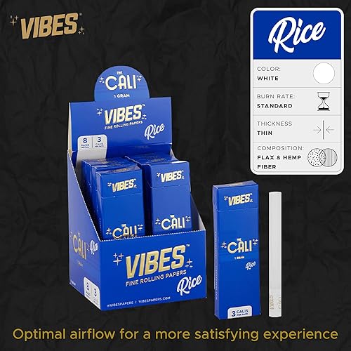 Miniatura 6 de VIBES Paquete de 24 conos preenrollados de alta calidad, capacidad de 0.04 oz, forma cilíndrica ancha, conos enrollados a mano, papel de arroz