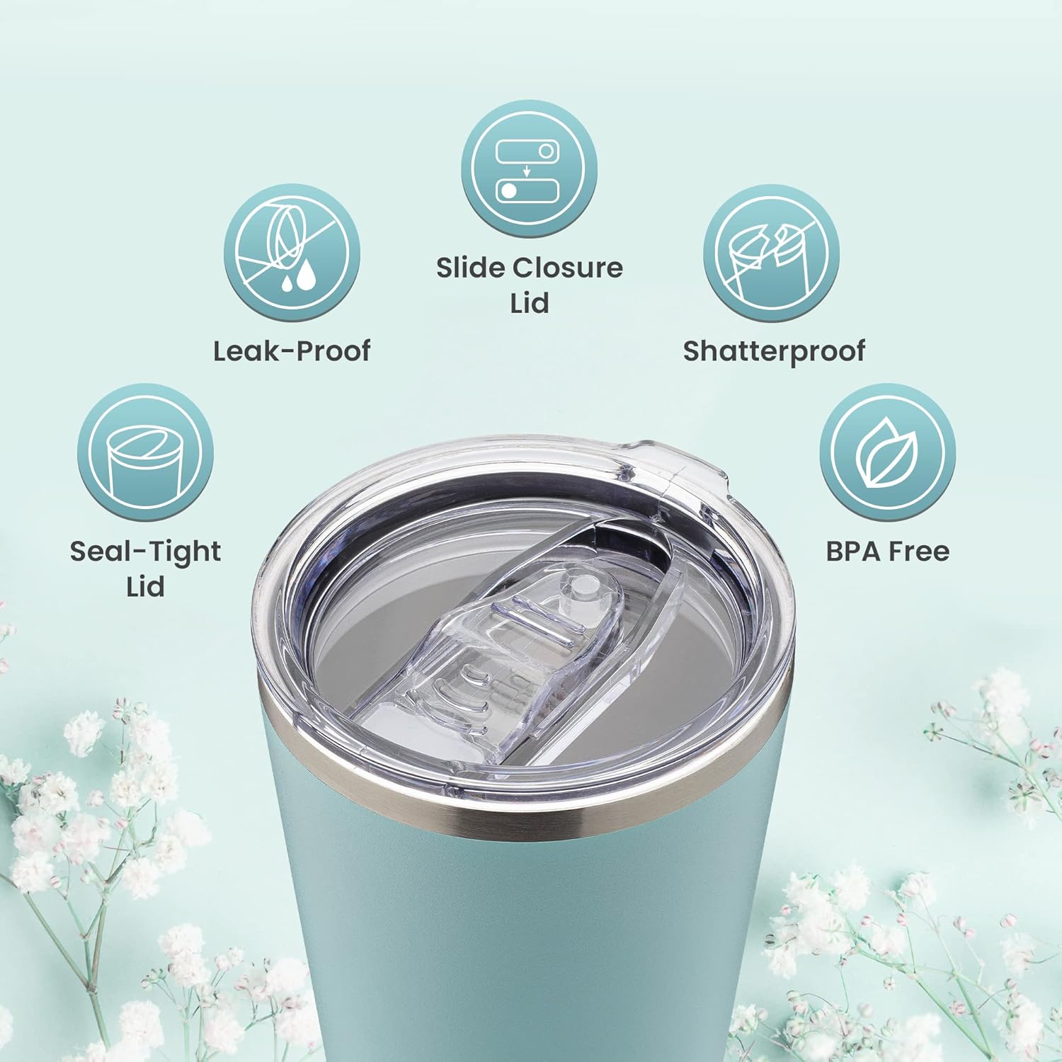 Bridesmaid Tumbler Cup – Seamist Mint, Vacuum Insulated Stainless Steel, Personalized Bridal Shower Gift, Bachelorette Party, Bride Travel Mug, Keeps Drinks Hot or Cold - Image 5