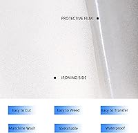 Vista 4 de HTVVETUR Glitter White Heat Transfer Vinyl - 12" x 9ft Iron on Vinyl HTV Vinyl for Shirts, Cameo - Easy to Cut & Weed for Heat Vinyl Design