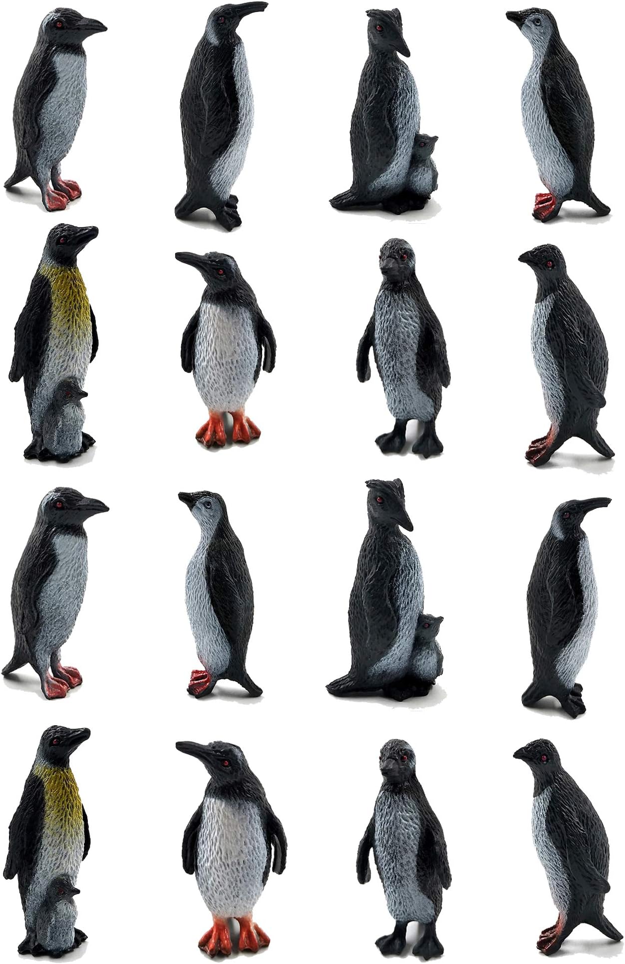 ORZIZRO 16Pcs Plastic Penguin Figurines, Cute Ocean Animal Penguin Figure Model Toys for Kids Children – Realistic & Detailed