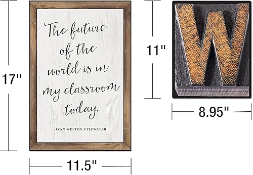 Miniatura 3 de Schoolgirl Style Juego de tablones de anuncios de bienvenida rústicos, letras de bienvenida de granja, carteles industriales elegantes con citas