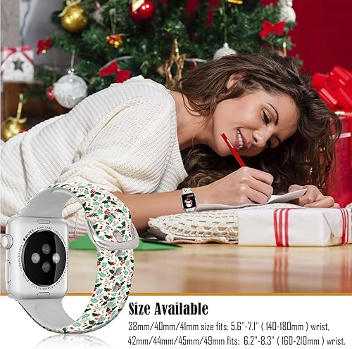 Miniatura 10 de DOO UC Correas de reloj de Halloween compatibles con Apple Watch de 1.496 in 1.575 in 1.614 in 1.654 in 1.732 in 1.772 in 1.929 in para hombres,