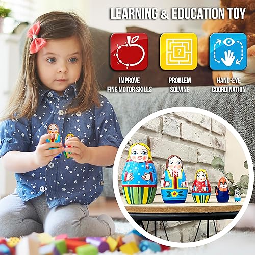 Miniatura 5 de AEVVV Matryoshka ruso Conjunto de 5 piezas