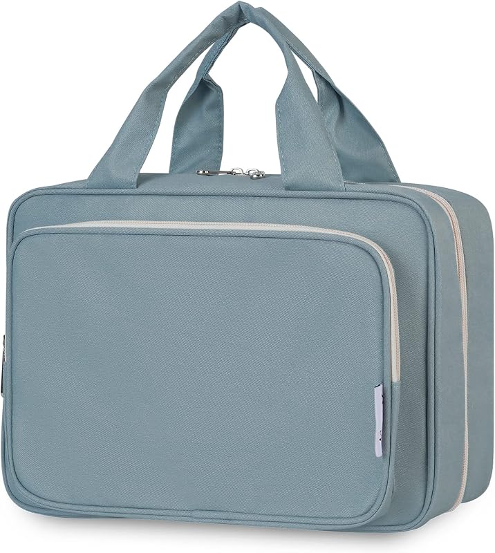 Necessaire de viagem Narwey grande com gancho para pendurar e compartimentos organizadores