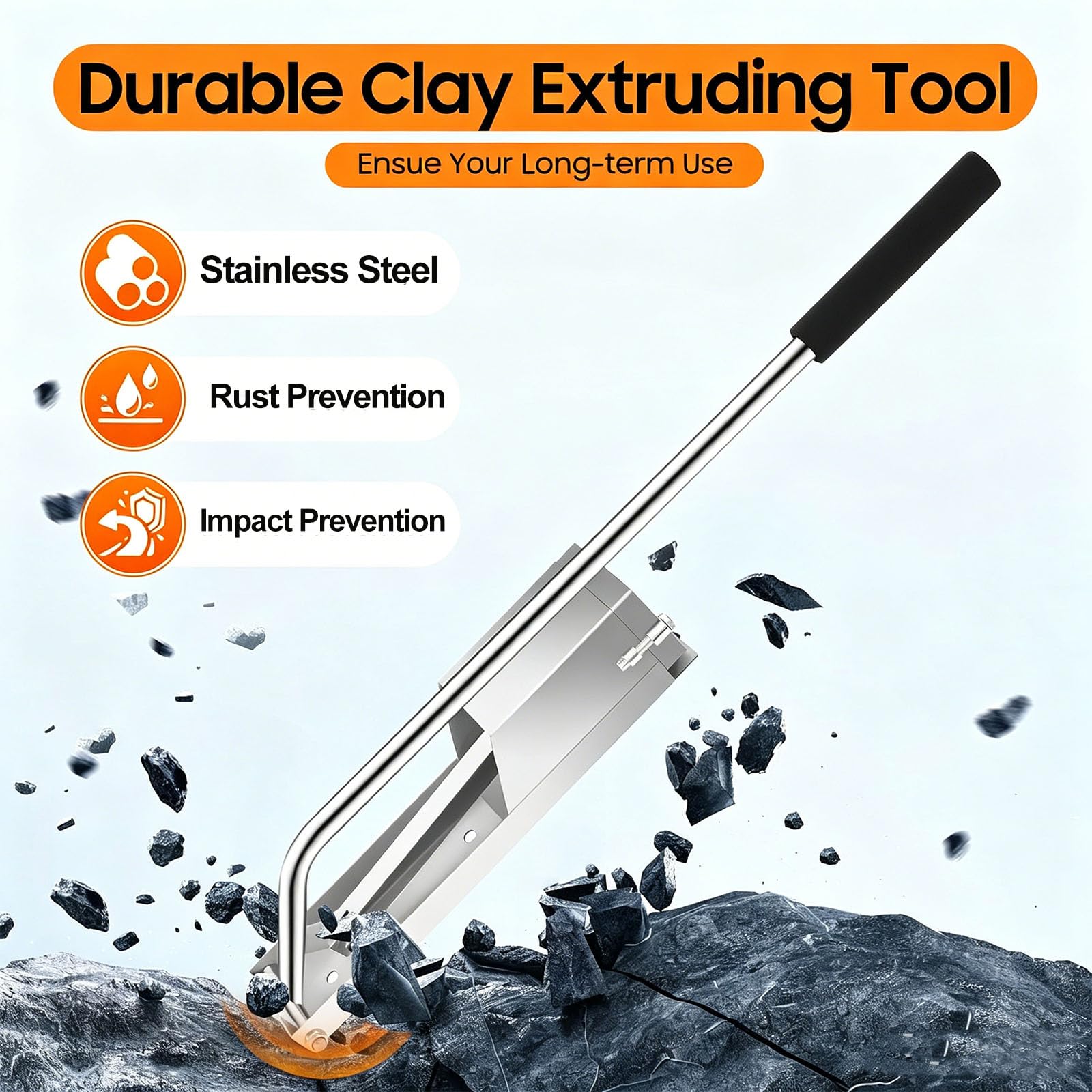 Extrusor de arcilla para colgar en la pared, acero inoxidable con 4 módulos, mango de prensa manual, fácil de limpiar para cerámica, arcilla cerámica, arcilla suave