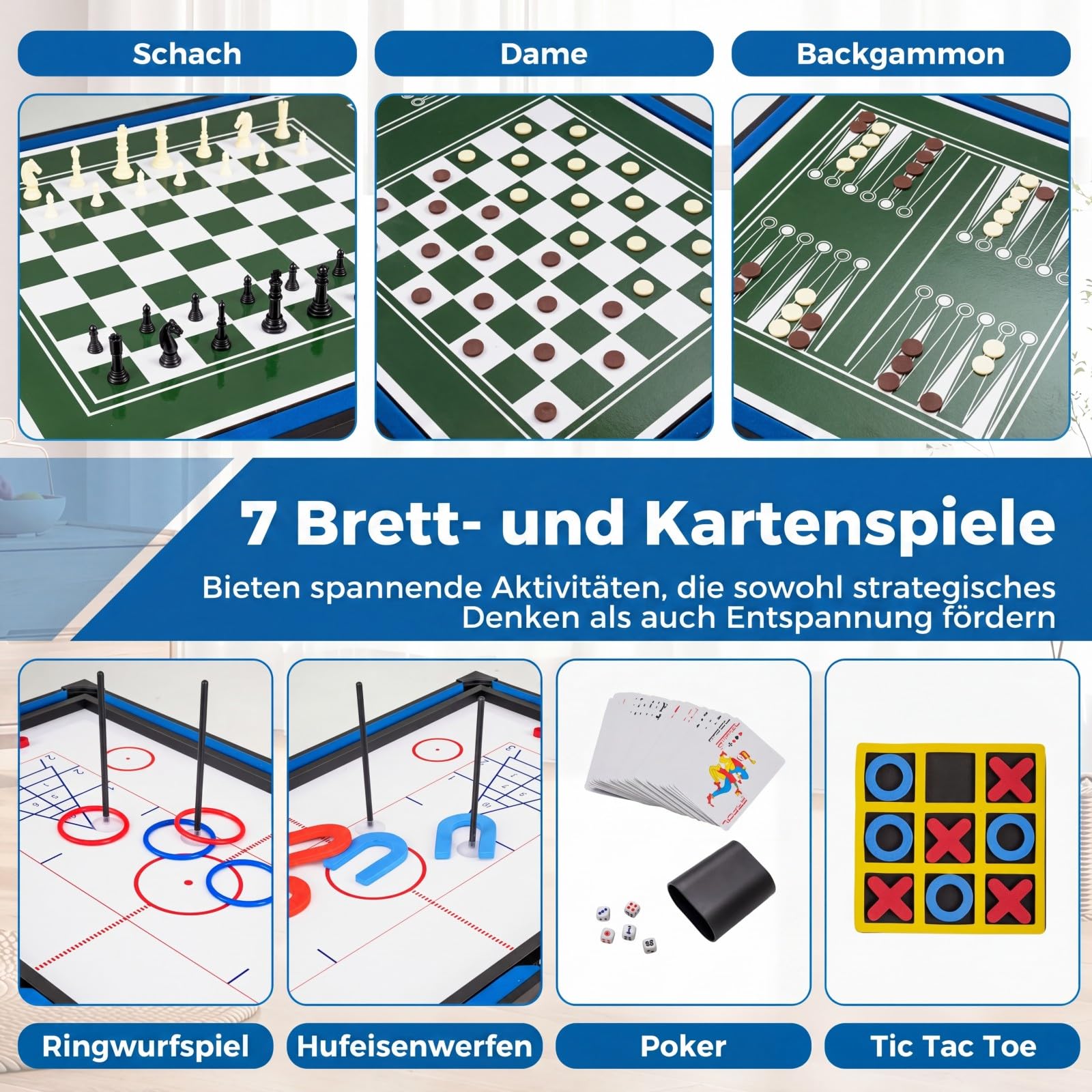 COSTWAY Zestaw stołowy 14 w 1, wielofunkcyjny, z piłkarzykami, hokejem, bilardem, tenisem stołowym, kręgielnim, shuffleboardem, szachami, kobietami i backgammonami, stół kombi dla dzieci i dorosłych