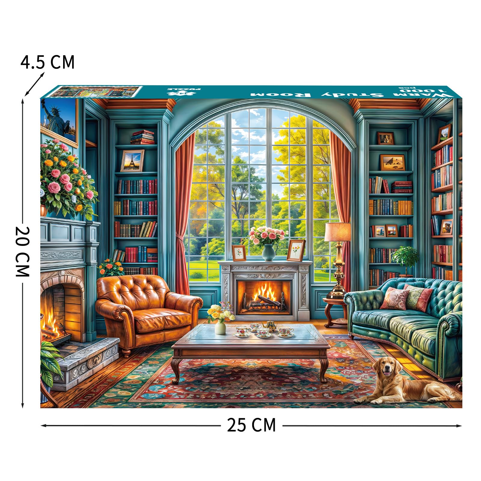 Puzzles 1000 Pieces for Adults jigsaw puzzles for adults 1000 Piece Puzzle Challenging Game for The Whole for Women Gifts for Men Theme:Warm Study Room - Image 3