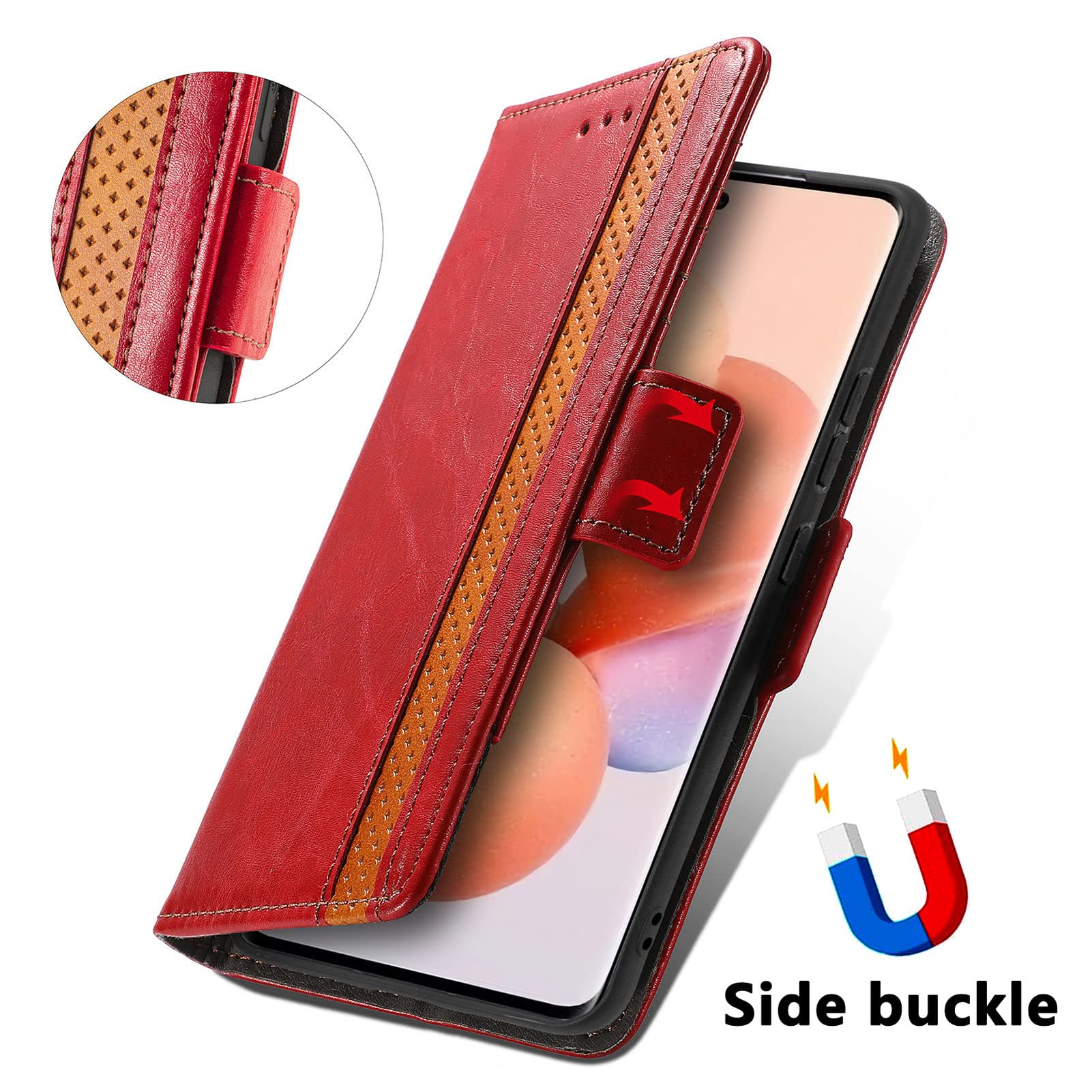 MOJIA Hülle Für Vivo V50 Lite – PU-Leder Mit Magnet, Kartenfach & Standfunktion, Schwarz