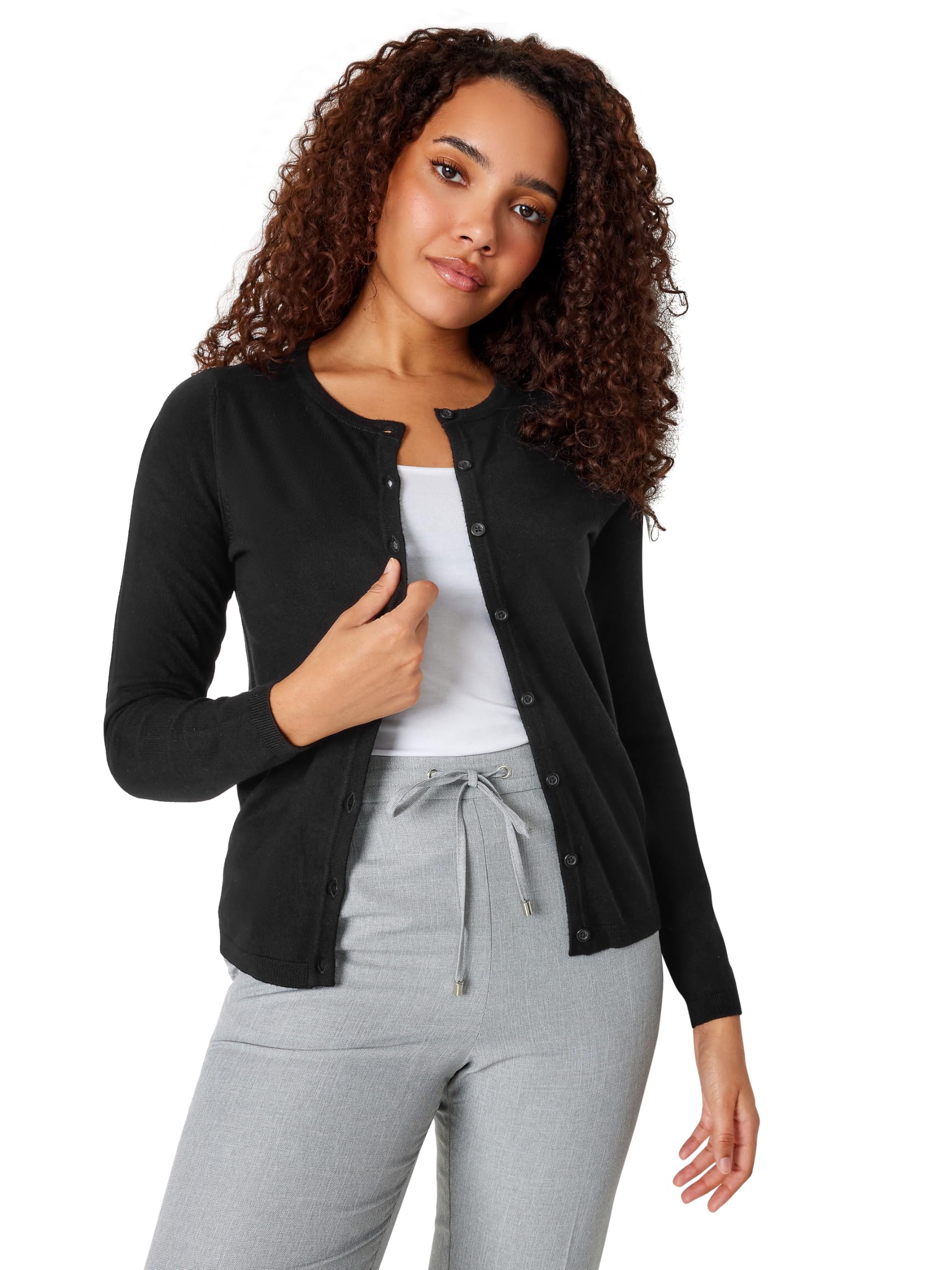M&Co Women's Black Button Down Cardigan Sweater In | : 18/20