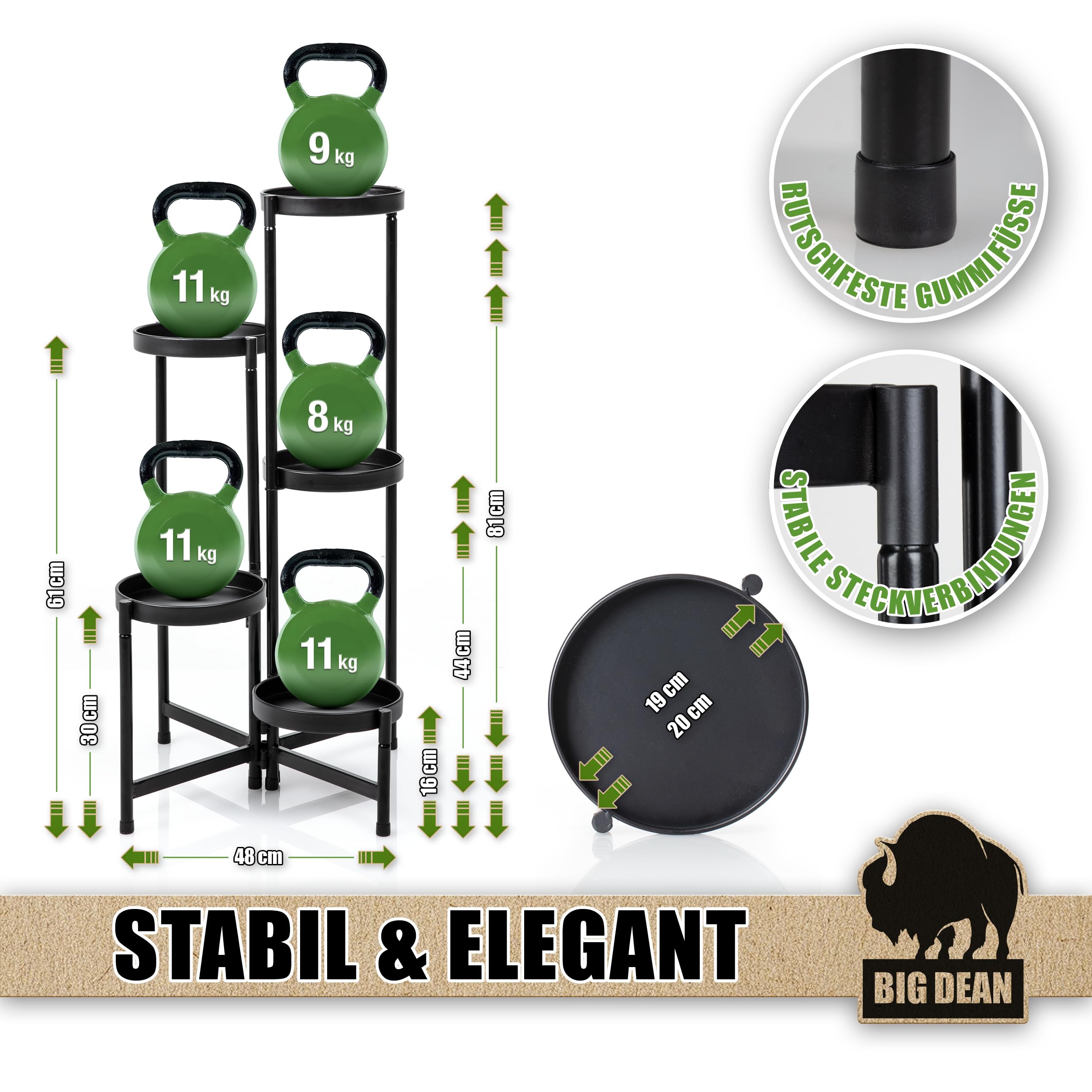 BigDean 5 Etagen Blumentreppe Blumenständer klappbarer Pflanzenständer Pflanzenregal Blumenregal Pflanzentreppe robuster Blumenständer Metall