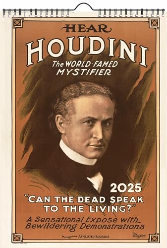 Wall Calendar 2020 [12 pages 20x30cm] Houdini Magician Illusion Vintage Poster