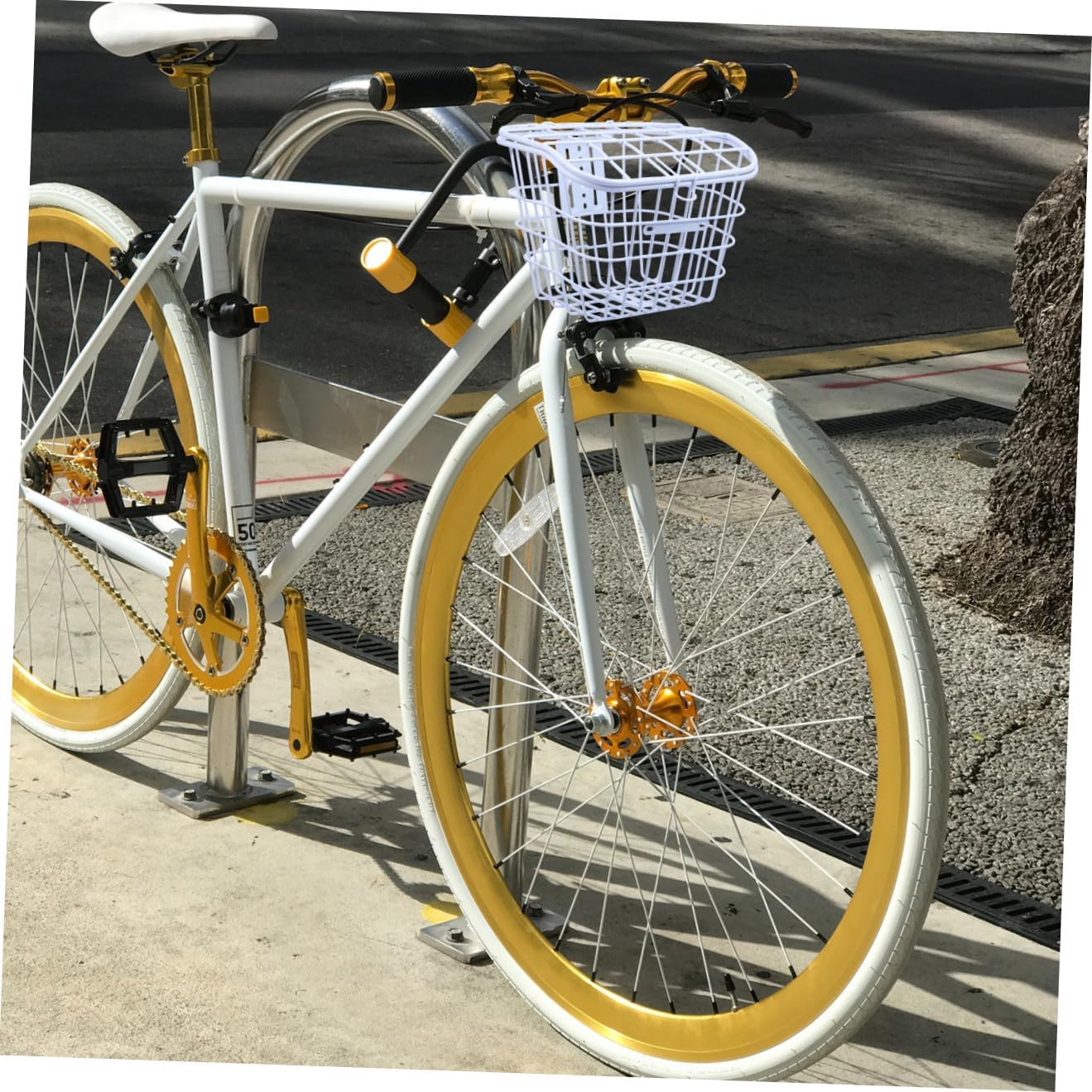 Zerodeko Electric Bike Front Storage Basket with Lid Thickened Iron Bike Basket for Cycling Parts Suitable for Electric