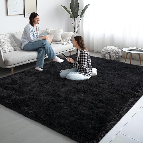 AAFKK Fluffy Shaggy Rug 6x9 (Black)