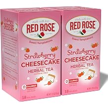 Red Rose Sweet Temptations Dessert Tea Strawberry Cheesecake 18 Count Pack of 2