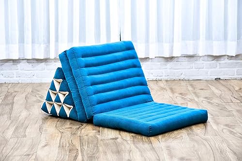 Miniatura 7 de Leewadee - Cojín Tailandés plegable para el suelo con respaldo para TV, sala de estar, colchón para exterior, 65.7 x 20.9 x 11.8 pulgadas, Kapok