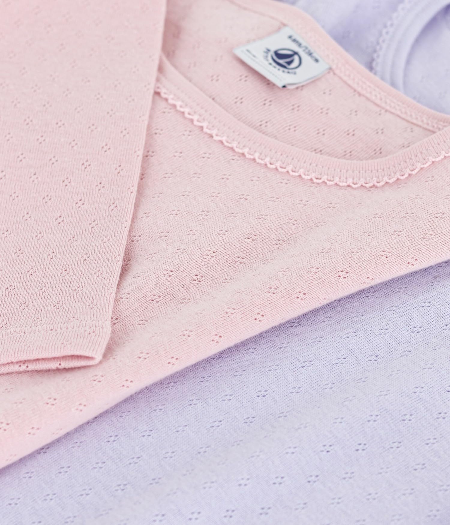 Petit Bateau Lot de Tee-Shirts Enfant en Coton Ajouré Manches Longues A0e7o00 sous Vêtements Jour Fille (Lot de 2)