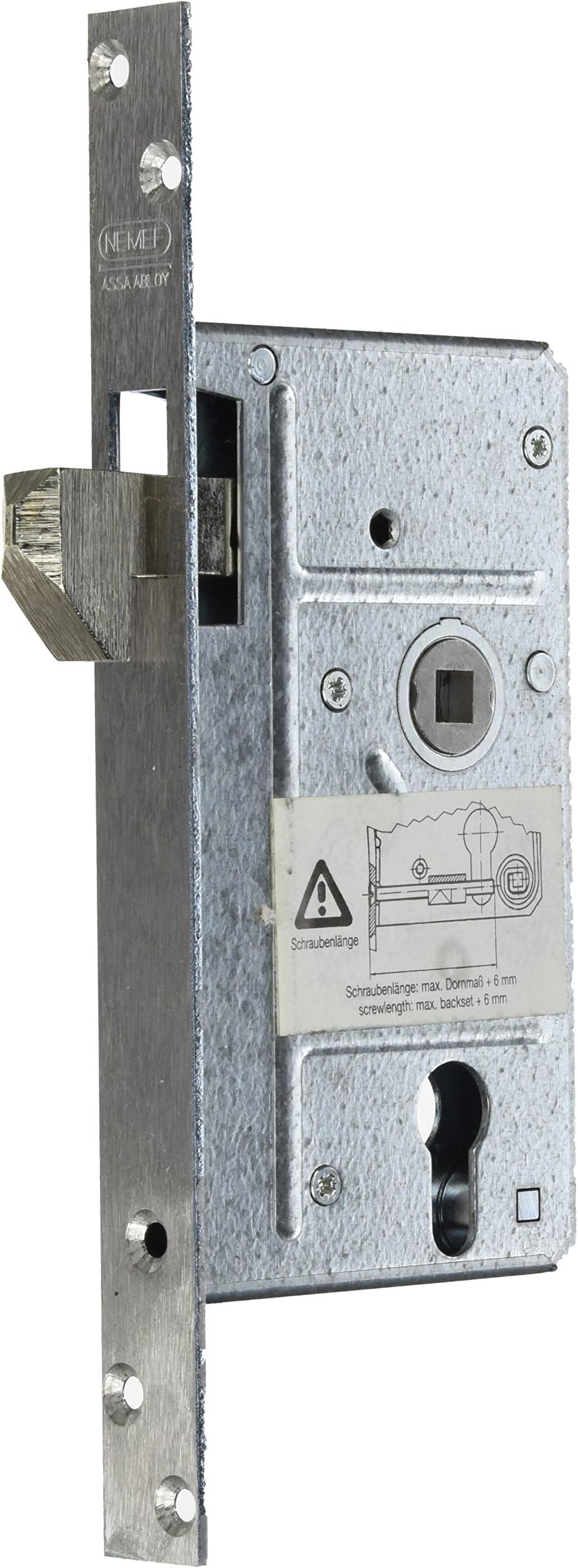 Nemef9751610002 Sliding Door Lock with Hook Bolt with Locking Plate and Backset 65 mm