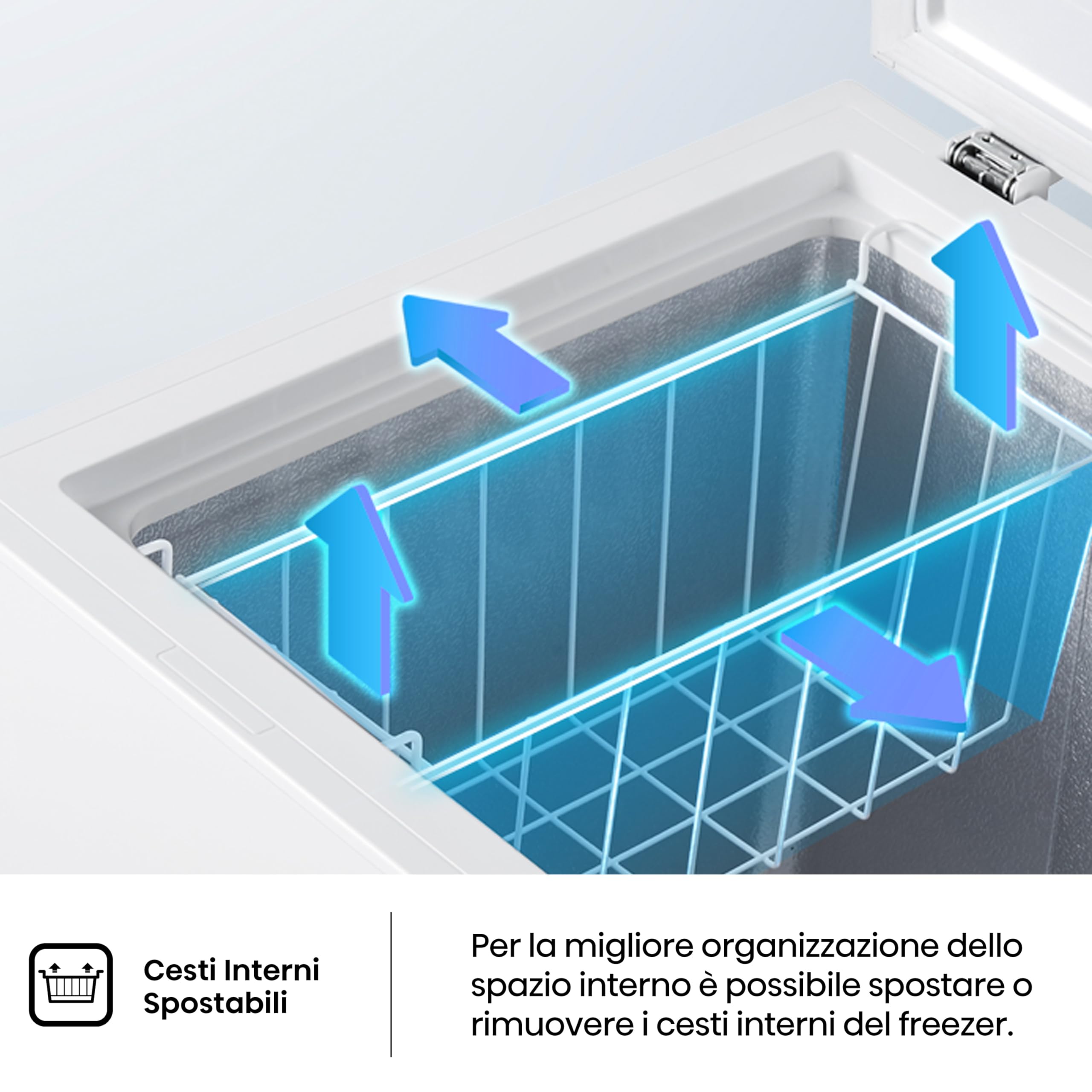 Hisense FC321D4AWLE Congelatore a Pozzo 248 L di capacità, Silenzioso 40 dB, Bianco, LxPxA 96,3x 63 x 84,7 cm