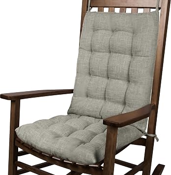 Rocking Chair Cushions High Back and Seat Cushion Linen Grey