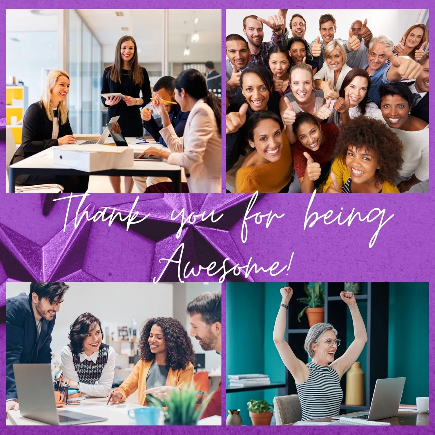 Onebttl Thank You Gifts, Thank You for Being Awesome, Appreciation Gift for Coworker, Boss, 20Oz Skinny Tumbler for Women, Glitter Blue & Purple - Image 6